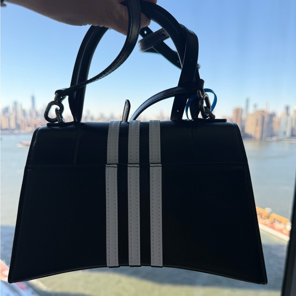 BALENCIAGA - X Adidas Hourglass Leather Top Handle Bag - Picture 3 of 5